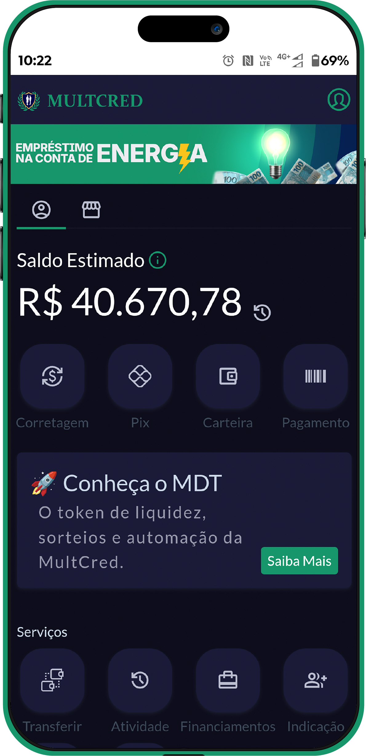 App Mult Pay no smartphone